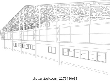 3D illustration of building project