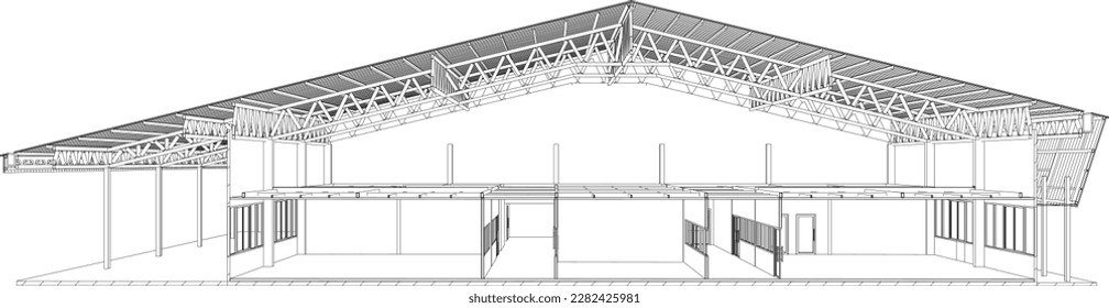 3D illustration of building project