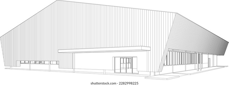 3D illustration of building project