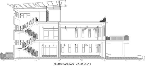 3D-Illustration des Bauprojekts
