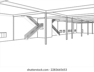 3D illustration of building project