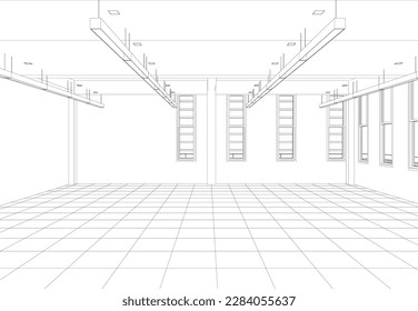 3D illustration of building project