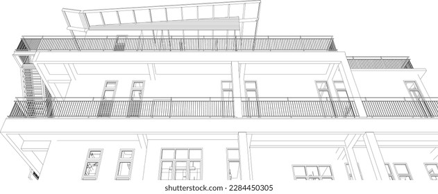 3D-Illustration des Bauprojekts