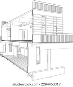 3D illustration of building project
