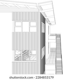3D illustration of building project