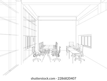 3D illustration of building project