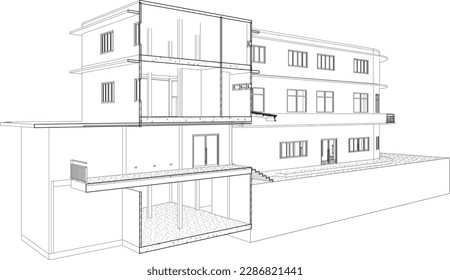 Ilustración 3D del proyecto de construcción