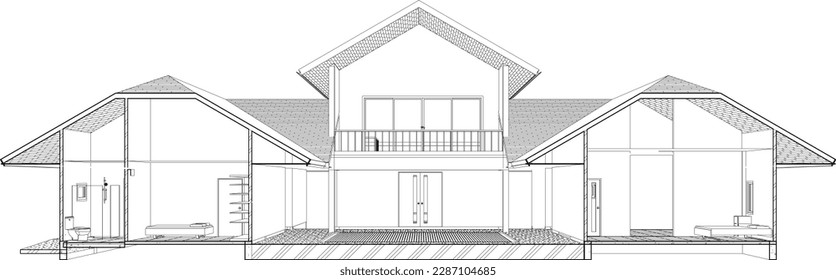 3D illustration of building project