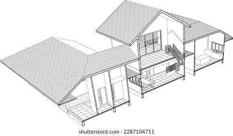3D illustration of building project