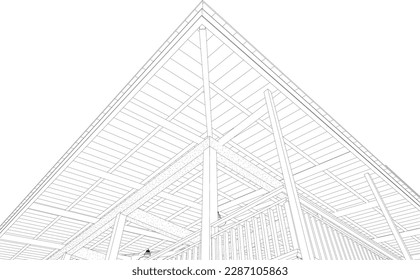 3D illustration of building project