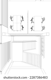 3D illustration of building project