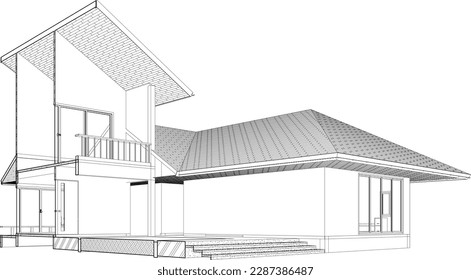 3D illustration of building project