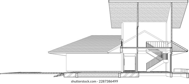3D illustration of building project