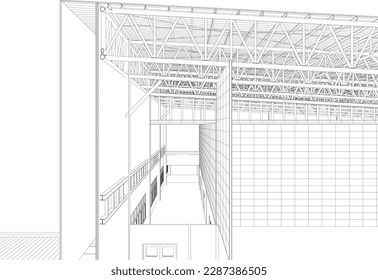 3D illustration of building project