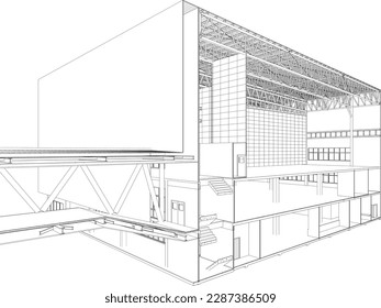 Ilustración 3D del proyecto de construcción