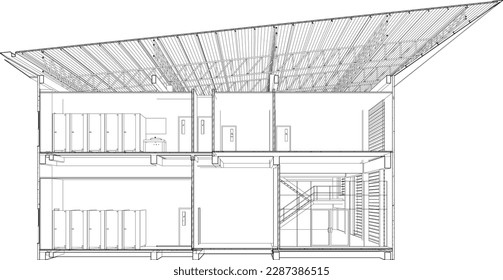 3D illustration of building project