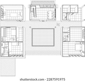 3D illustration of building project