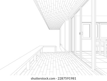 3D illustration of building project
