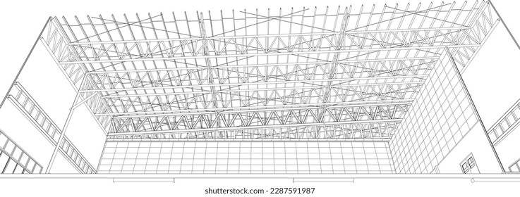 3D illustration of building project