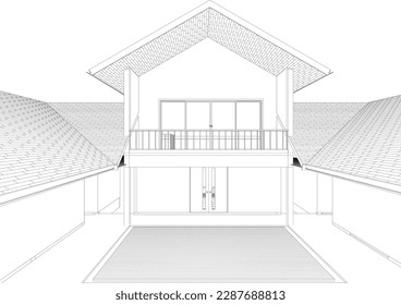 3D-Illustration des Bauprojekts