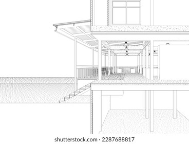 3D illustration of building project