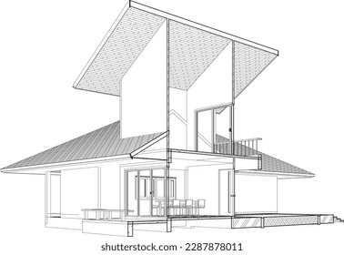 3D illustration of building project