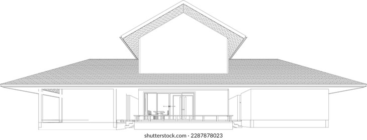 3D illustration of building project