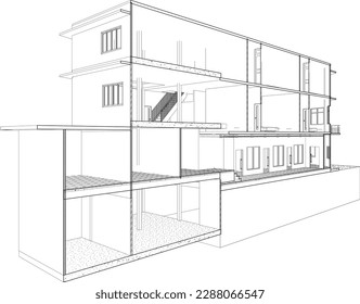 Ilustración 3D del proyecto de construcción