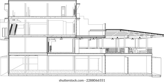 3D illustration of building project