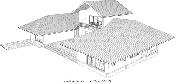 3D illustration of building project