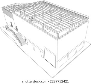 3D illustration of building project