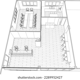 3D illustration of building project