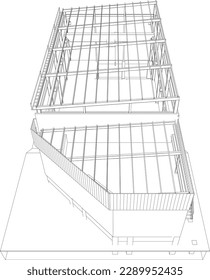 3D illustration of building project