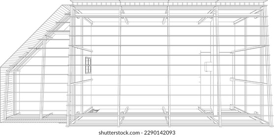 3D illustration of building project