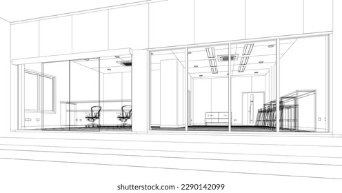 3D illustration of building project