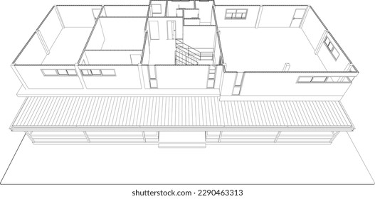 3D illustration of building project