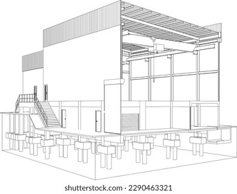 Ilustración 3D del proyecto de construcción