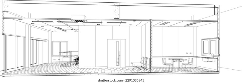 3D illustration of building project
