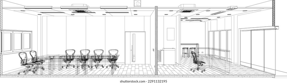 3D illustration of building project