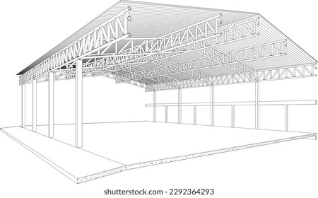 3D illustration of building project	