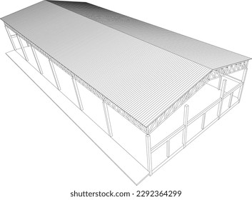 3D illustration of building project	