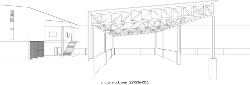 3D illustration of building project	