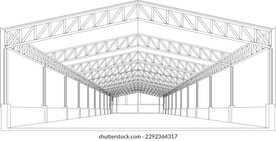 3D illustration of building project	