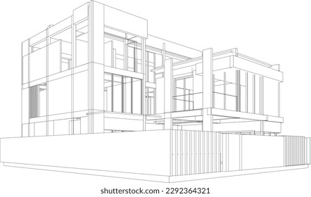 3D illustration of building project	