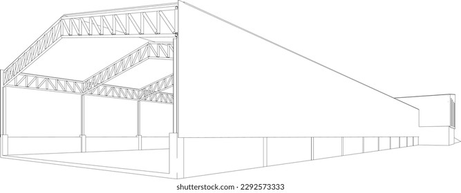 3D illustration of building project
