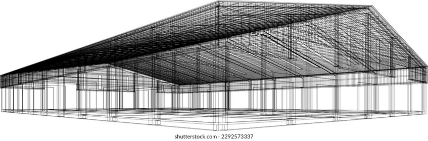 3D illustration of building project
