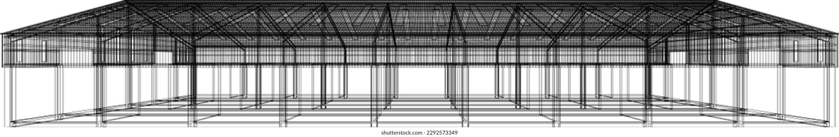 3D illustration of building project