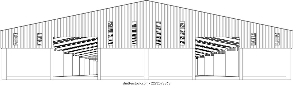 3D illustration of building project