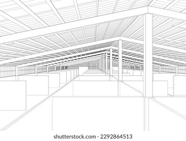 3D illustration of building project