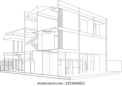 3D illustration of building project	